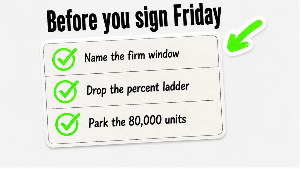 Checklist before Friday