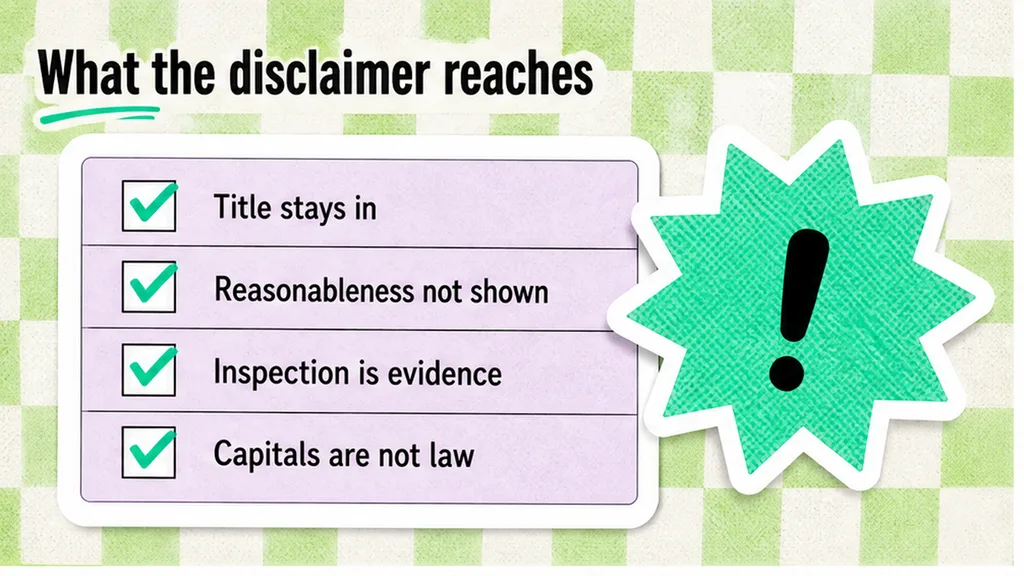 Checklist for what an as-is disclaimer reaches