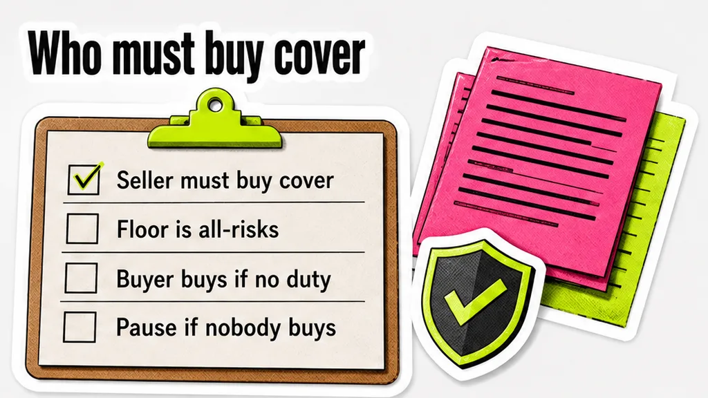 Checklist board: Who must buy cargo cover, and when to pause?