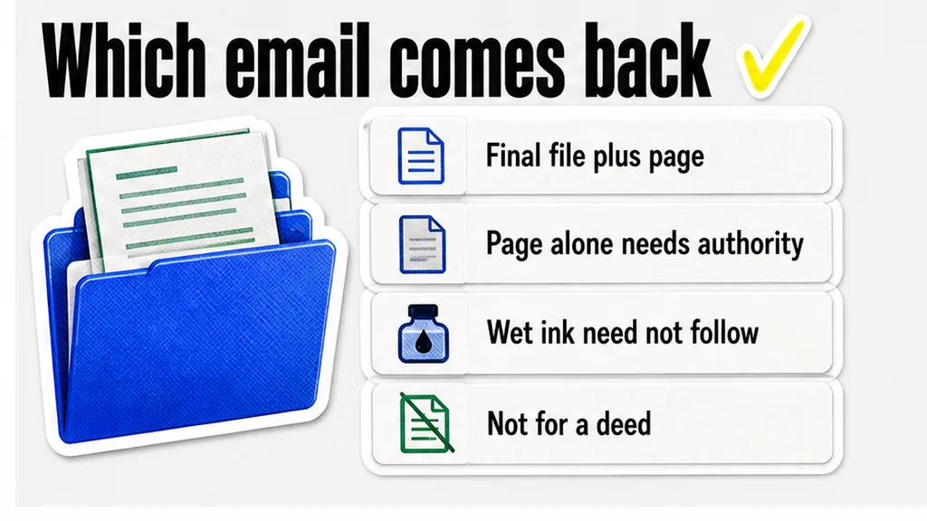 Checklist board: Which email is enough, and when must wet ink follow?