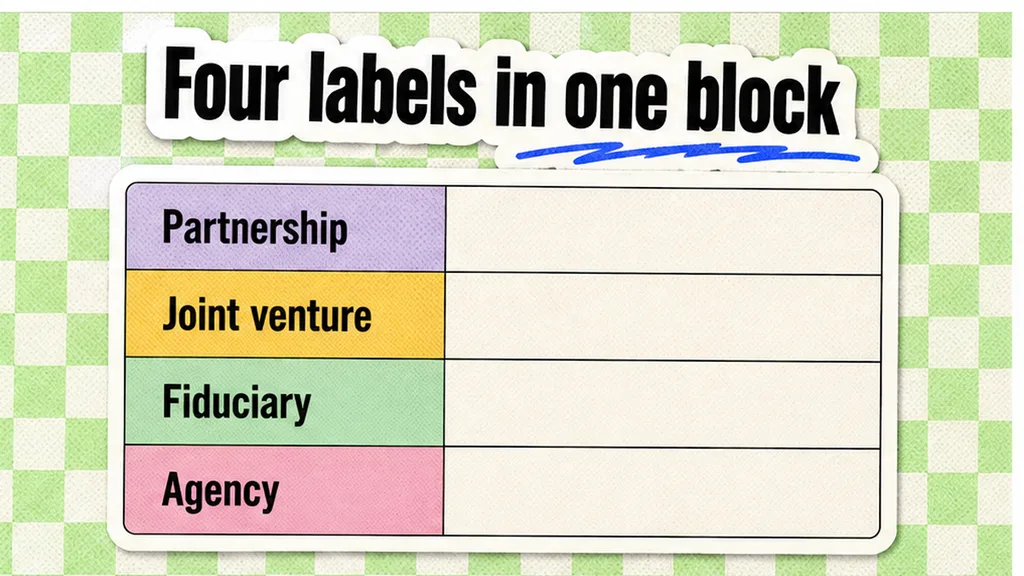 Comparison table: Which four relationships belong in one block?