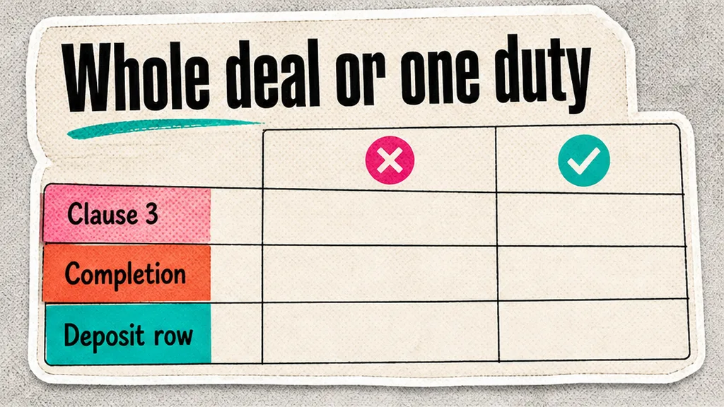Comparison table: How do you tell a whole-deal gate from one obligation?