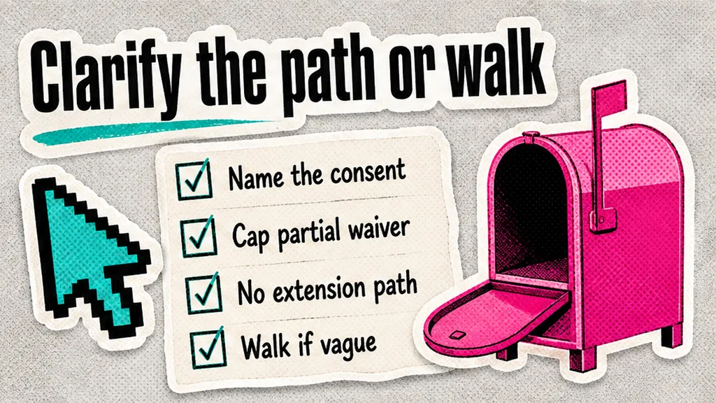 Checklist board: Who may waive this condition before you sign?
