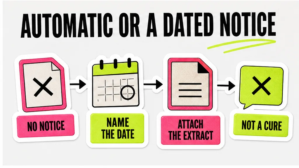 Workflow diagram: When to treat “without notice” as automatic?