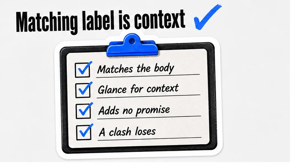 Checklist board: When to treat a matching heading as context only?