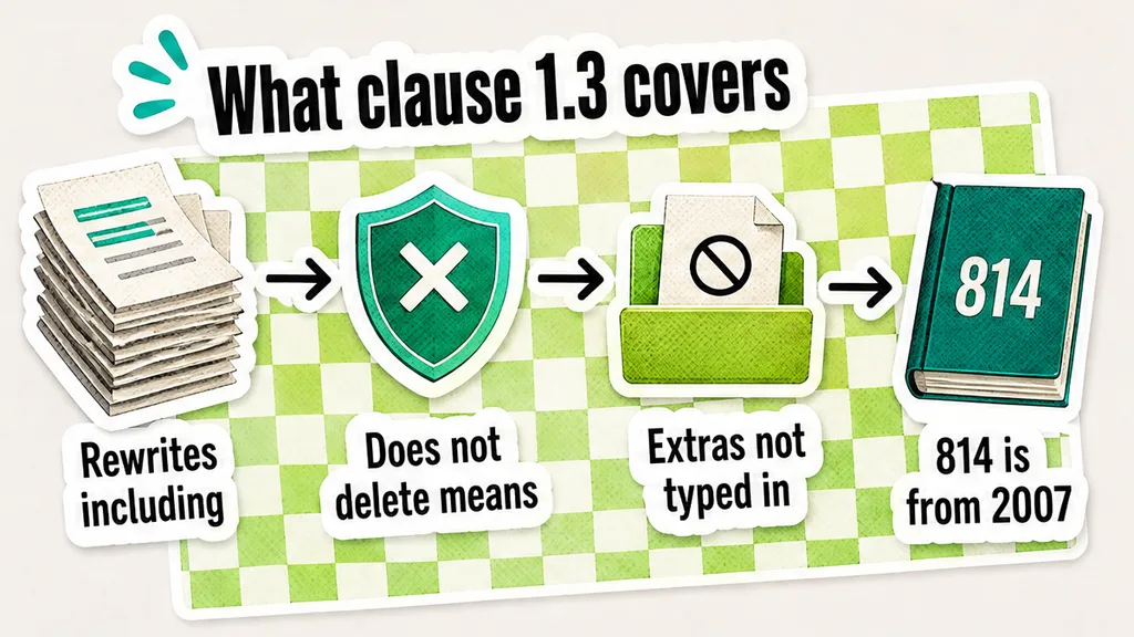 Workflow diagram: what clause 1.3 covers