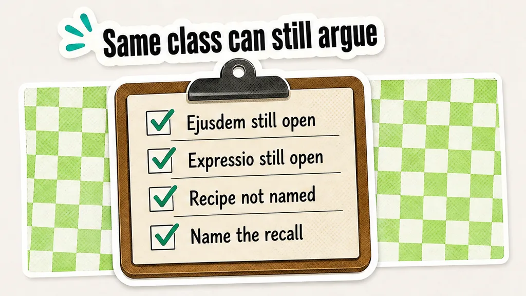 Checklist board: same-class arguments still open
