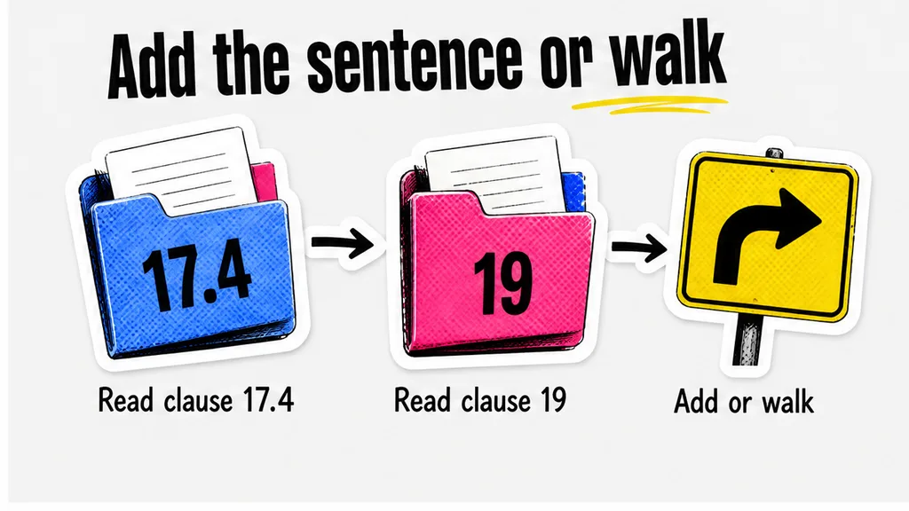 Workflow from clause 17.4 and clause 19 to add or walk