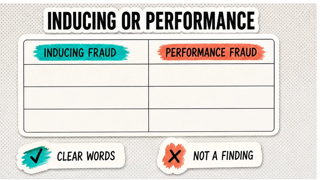 Table splitting inducing fraud from performance fraud