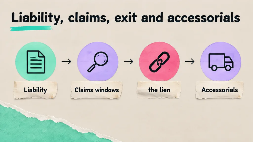 Claims window and lien sentences marked on depositor terms, no face