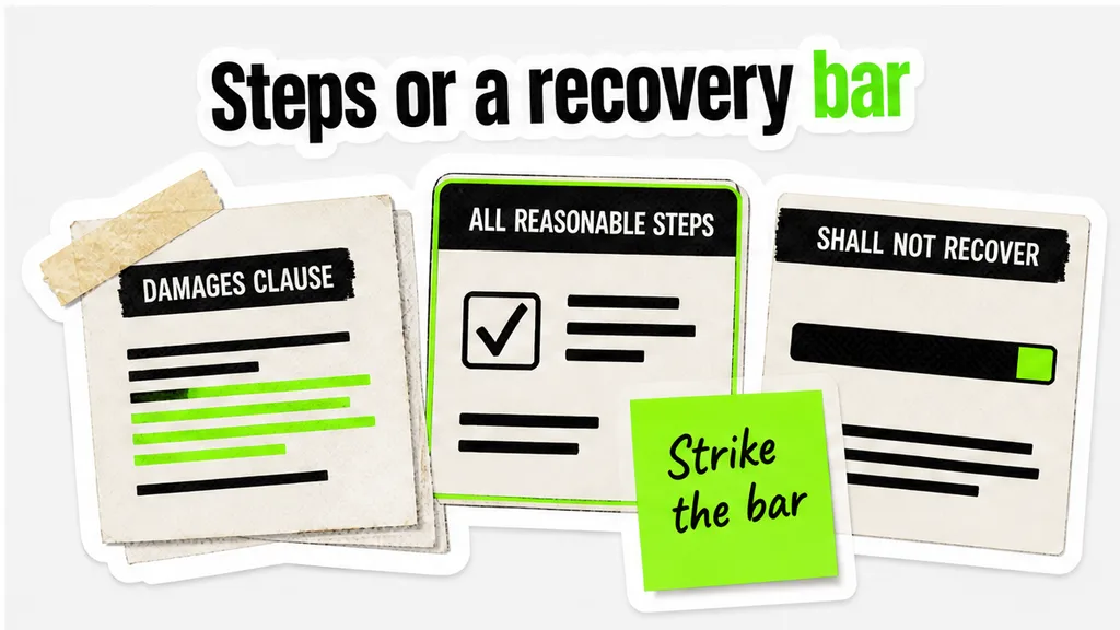 Damages clause with a steps box and a recovery bar, no face