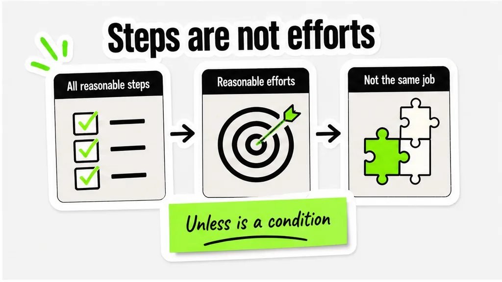 Workflow of steps beside commercially reasonable efforts