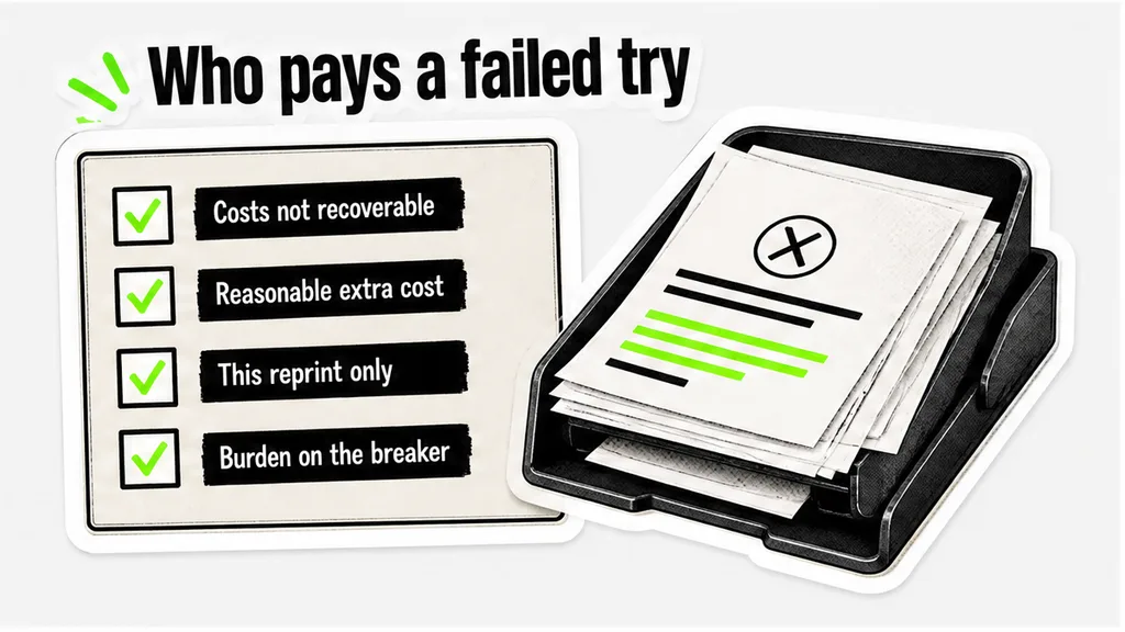 Checklist of who pays a failed mitigation try