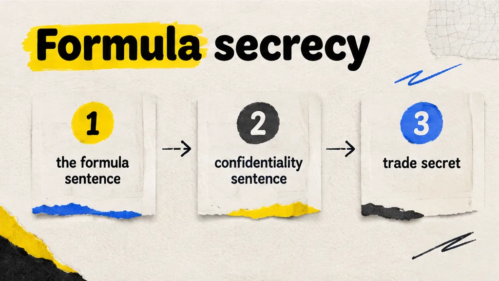 Formula confidentiality sentence marked on a processing agreement, no face