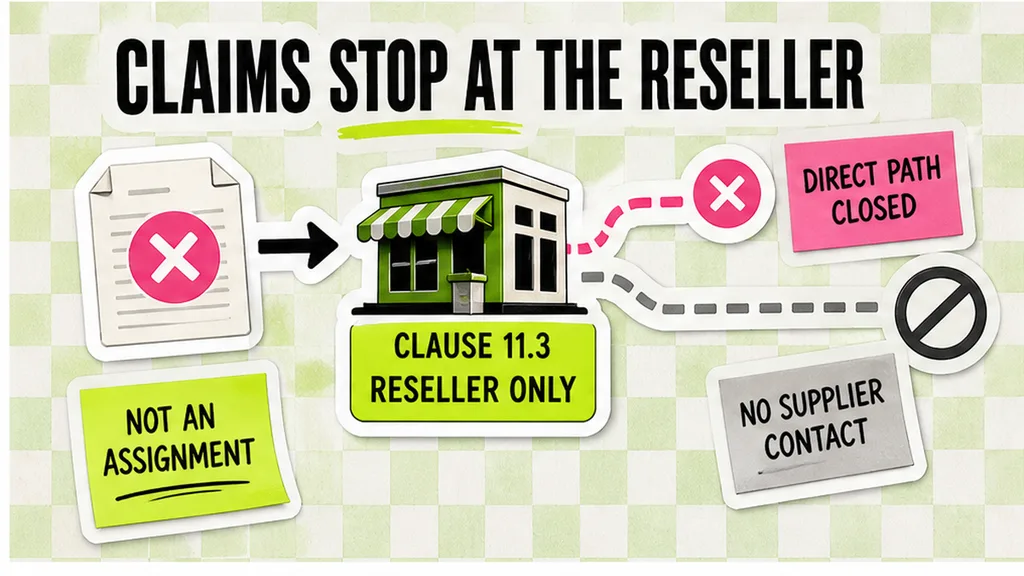 End-user claims stopped at the reseller, no face