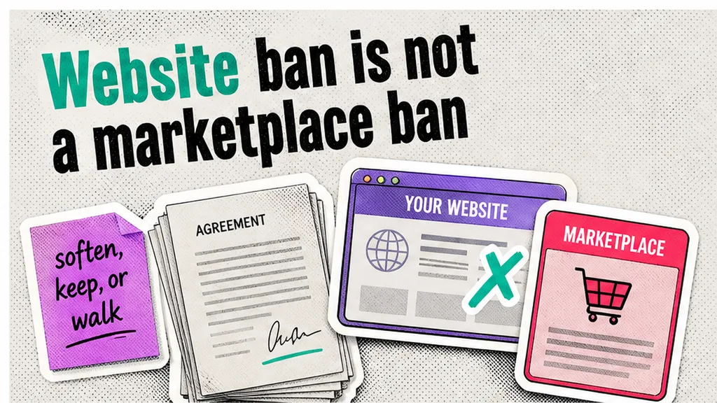 Website ban is not a marketplace ban, no face