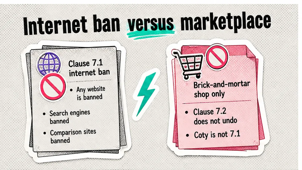 Workflow diagram: How to review an absolute internet ban against a third-party marketplace ban