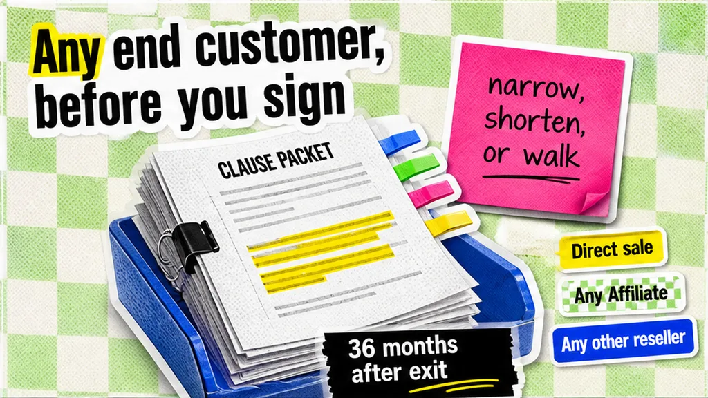 Cover for reviewing anti-circumvention of end customers before a reseller signs
