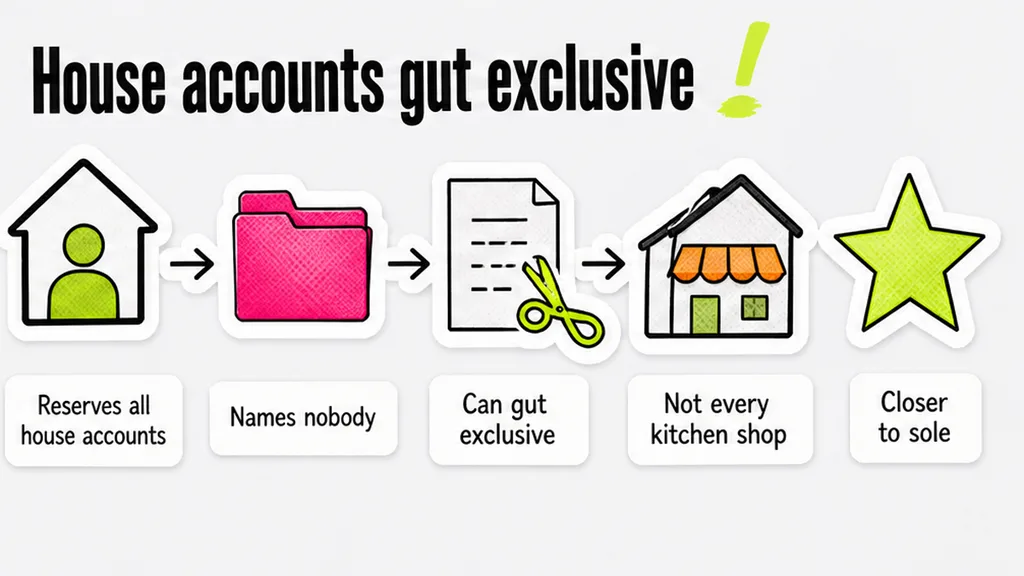 House-account carve-out beside exclusive, no face