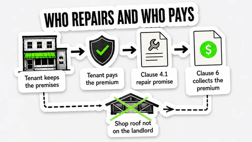 What a full repairing and insuring covenant shifts to the tenant