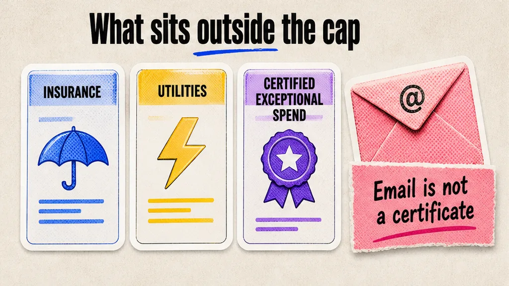 Insurance, utilities, and exceptional spend sitting outside the cap