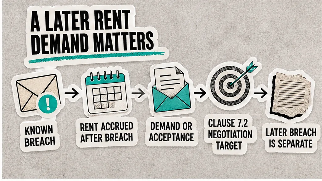Sums the re-entry clause calls rent, kept apart from a later demand