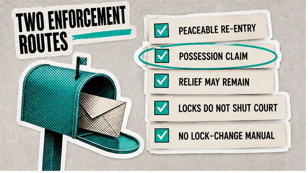 Peaceable re-entry set beside a possession claim