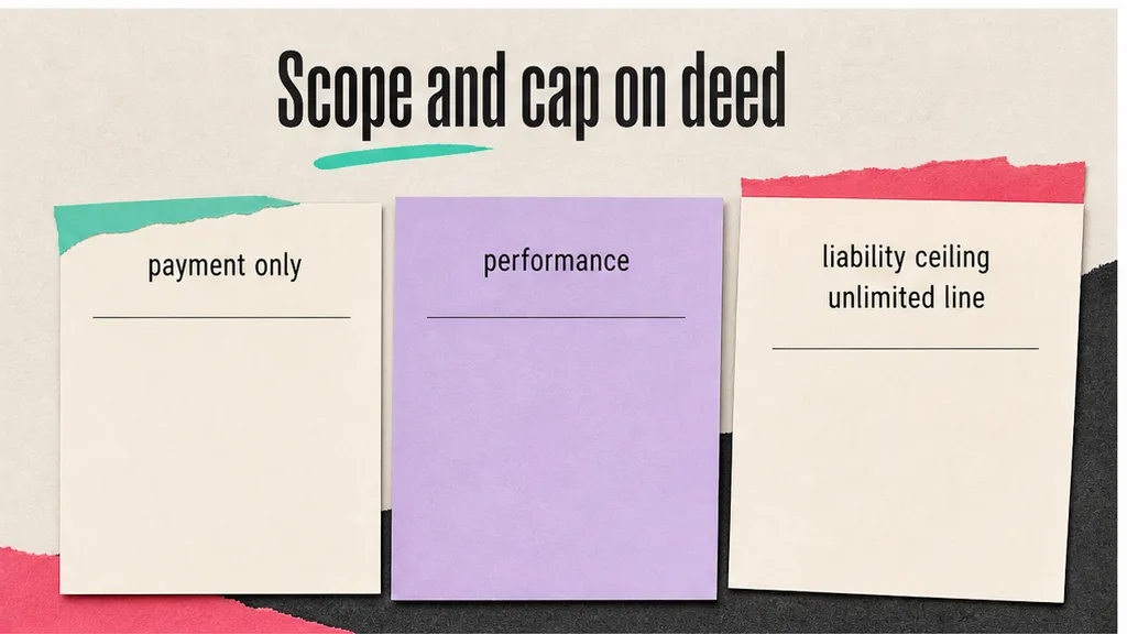 Payment versus performance scope beside the liability cap on a parent company guarantee