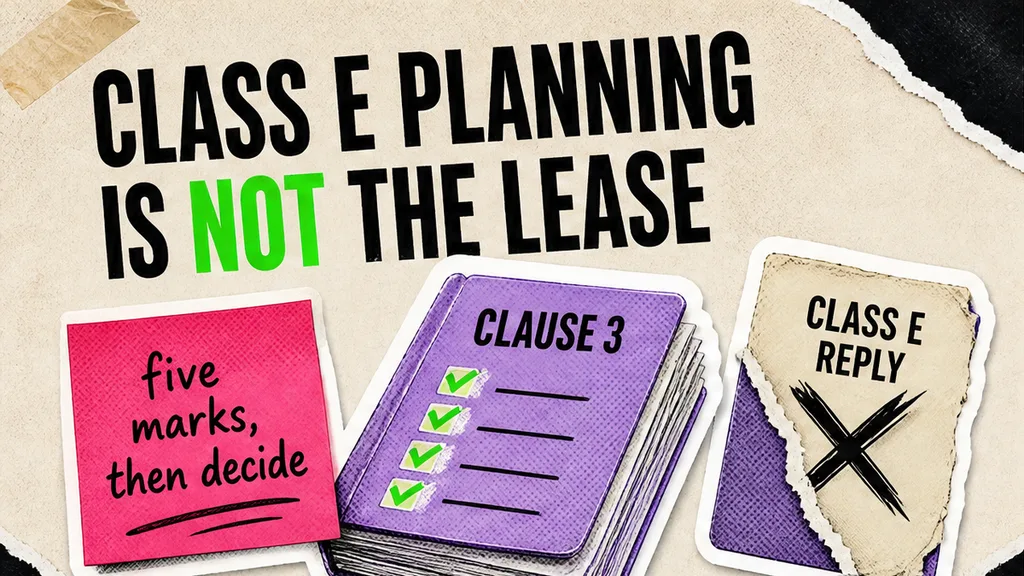 Five review marks beside an open commercial lease permitted-use clause