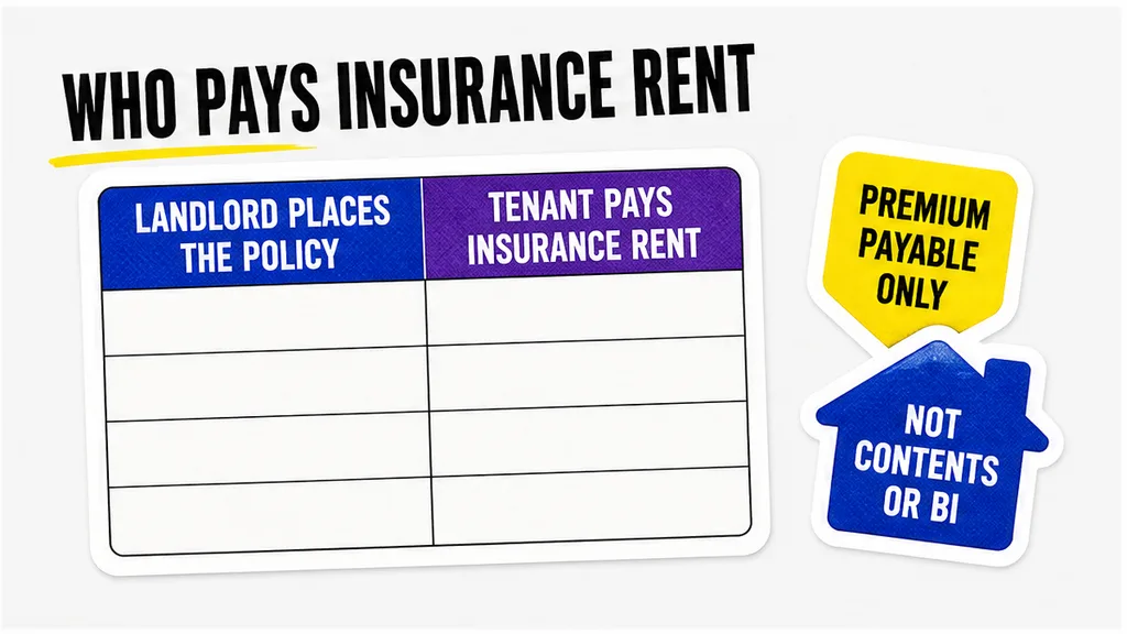 Landlord places the policy while the tenant pays insurance rent