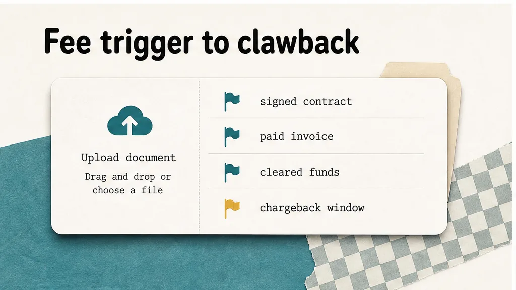 Fee trigger and clawback window marked on the commission schedule