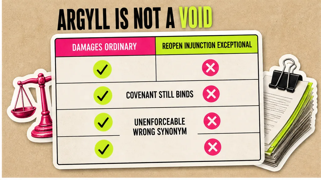 Argyll Stores damages versus reopen injunction on a keep-open note