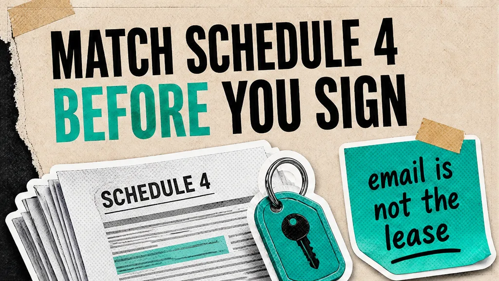 Schedule 4 turnover rent marked against the email before signing