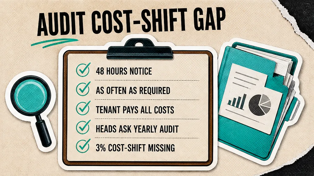 Audit notice, frequency, and cost-shift marked against the heads