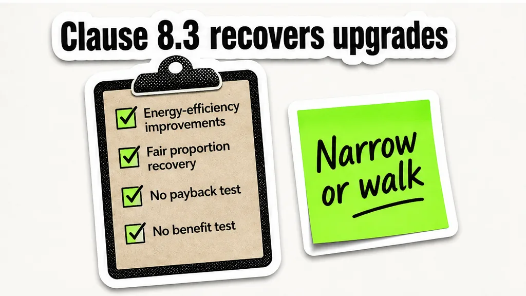 Clause 8.3 recovery checklist for energy-efficiency improvements
