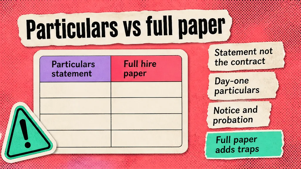 Day-one particulars statement beside the full employment hire paper