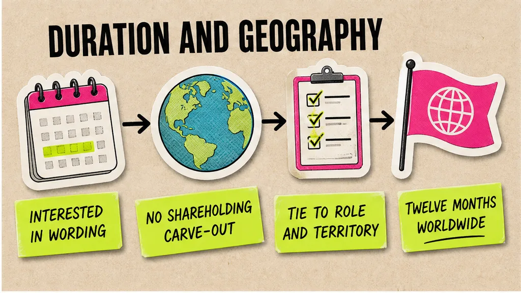 First-pass workflow marking duration, geography, and restricted activities