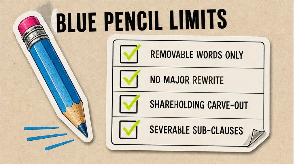 Blue-pencil and severability limits listed for an over-broad covenant
