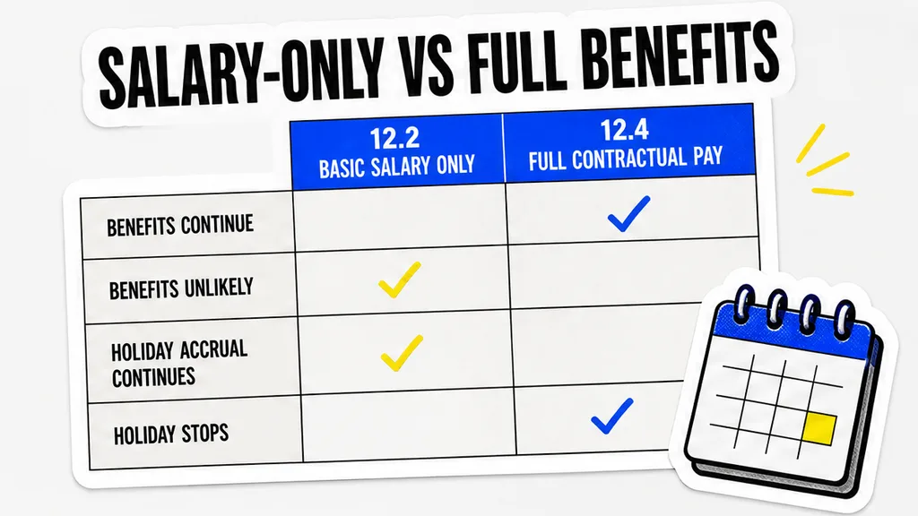 Pay grid of salary-only PILON versus garden-leave benefits