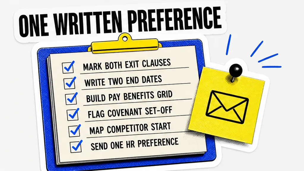 Checklist with clause citations ready for an HR preference email